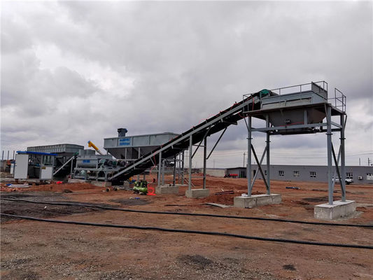estação de mistura do cimento do solo 90kw com o misturador forçado do eixo gêmeo completamente automático