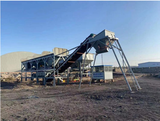 Estação de mistura de solo estabilizada móvel com silos horizontais de cimento
